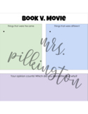 Book V. Movie Graphic Organizer Google Slides Activity