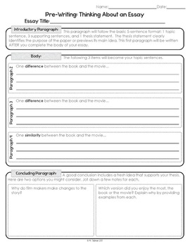 writing a compare and contrast essay movie and book