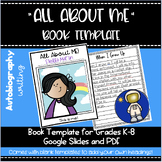 Book Writing Template--Autobiography Project-All About ME