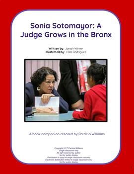 Preview of Book activities for "Sonia Sotomayor: A Judge Grows in the Bronx"
