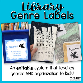 Preview of Editable Classroom Library Genre Labels and Book Stickers | Library Organization
