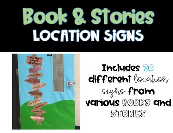 Preview of Book and Stories Location Signs - Classroom Sign