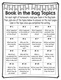 Book in the Bag Menu and Template