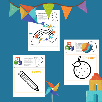 Preview of Book learning letters and words and coloring