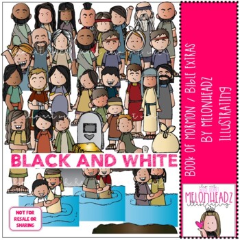 Preview of Book of Mormon/Bible extras clipart BLACK AND WHITE by Melonheadz Illustrating