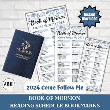Preview of Book of Mormon Bookmarks, Come Follow Me 2024 Study, Choose Your Bookmark Size