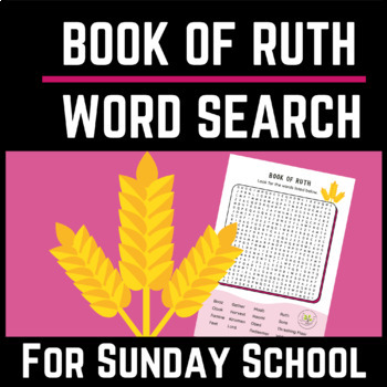 Preview of Book of Ruth - Bible Word Search for Sunday School