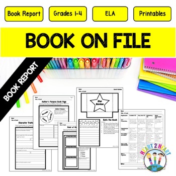 Preview of Book on File Book Report Template Realistic Fiction Book Report Lapbook