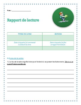 Preview of Book report - Rapport de livre