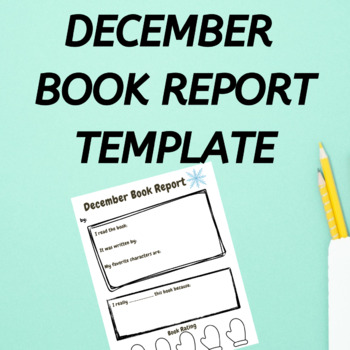 Preview of December Book Report Template for Elementary