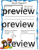 Book report: write about the book handout, worksheet