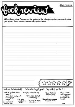 fiction book review worksheet