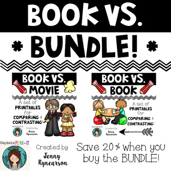 Preview of Book vs. ___ Bundle! Book vs. Book AND Book vs. Movie Printables!