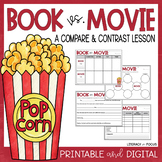Book vs. Movie Compare & Contrast | Activity Worksheets | 