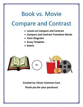 Preview of Book vs. Movie Compare and Contrast Essay Writing
