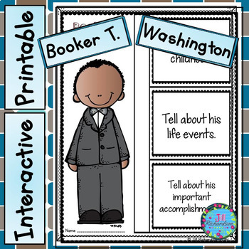 Preview of Booker T. Washington Writing Black History Month Bulletin Board Project ESL
