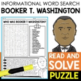 Booker T. Washington Biography Word Search Puzzle Black Hi