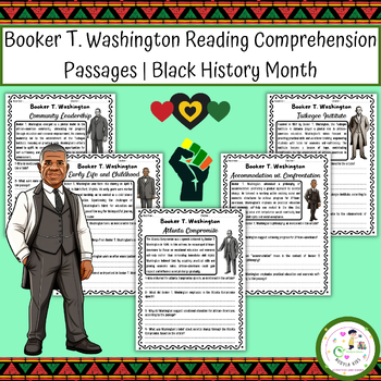 Preview of Booker T. Washington Reading Comprehension Passages | Black History Month