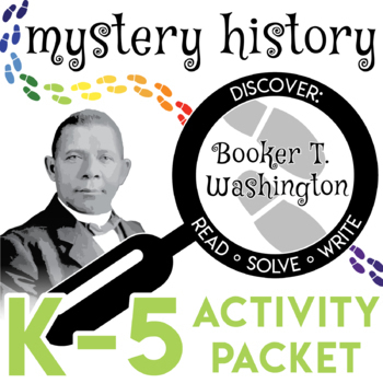 Preview of Booker T Washington Reading Writing and Puzzle Activity Historic Figures