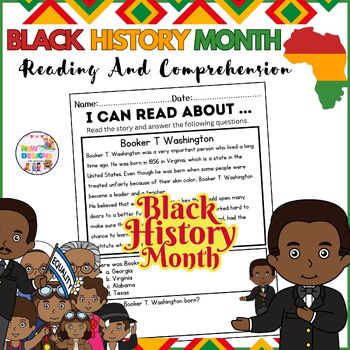 Preview of Booker T Washington / Reading and Comprehension / Black History Month