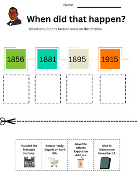 Preview of Booker T Washington Timeline Activity