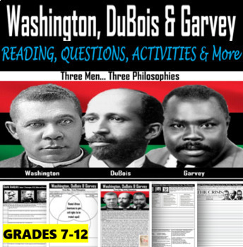 Preview of Booker T. Washington, W.E.B DuBois, & Marcus Garvey