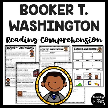 Preview of Booker T. Washington Reading Comprehension Black History Tuskegee Institute