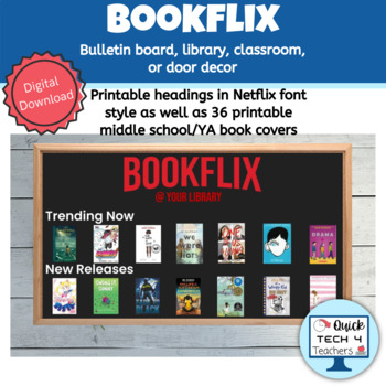 Preview of Bookflix Bulletin Board Set | Library Decor | Classroom Decor | Door Decor