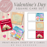 Bookish Valentine's Day Printable Card Set | 3 Blank Print