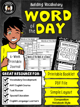 Preview of Word of the Day - Printable Booklet