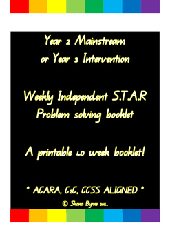 Preview of ACARA, Year 2 or 3, STAR Problem Solving Booklet of 40 Weeks