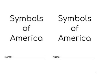 Preview of ENGLISH Booklet of American Symbols (also available in Spanish)