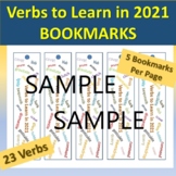 New Year's Bookmark: Verbs to Learn in 2021 for Advanced E