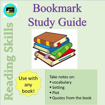 Preview of Bookmark Study Guide-- Any Novel Distance Learning