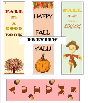 Preview of Bookmarks-Autumn Themed