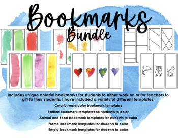 Preview of Bookmarks Bundle - 120 Bookmarks - Patterns and Colours