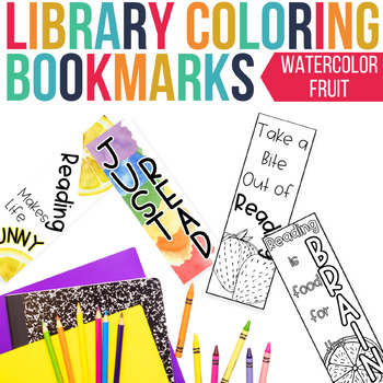 Preview of Bookmarks & Coloring Bookmarks | Watercolor Fruit | FREE