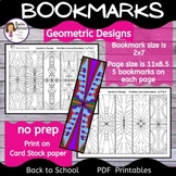 Bookmarks Geometric Designs, Coloring, Art Craft, Reading