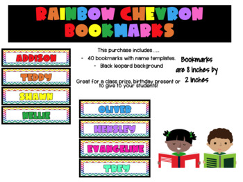 Preview of Bookmarks - Rainbow-Chevron {EDITABLE} print and laminate for your students!