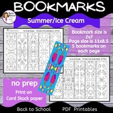 Bookmarks Summer Ice Cream Designs, Coloring, Art Craft, Reading