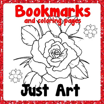 Preview of Bookmarks and Coloring Pages - Flowers - Just Art