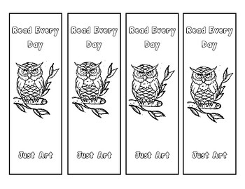 bookmarks and coloring pages owls just art by positiveteaching