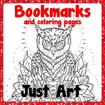 Preview of Bookmarks and Coloring Pages - Owls - Just Art