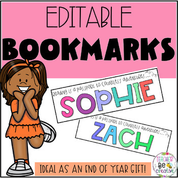 Preview of Bookmarks for Back to School/ End of Year- EDITABLE & FREE