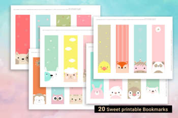 Preview of Bookmarks for kids, Bookmarks Template, animal Bookmarks, for book
