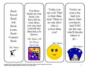 Bookmarks for the Classroom - Inspirational Quotes by 