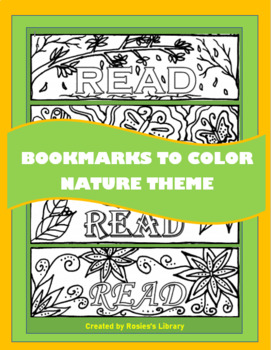 bookmarks to color nature theme two by rosies library tpt