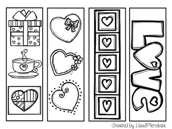 BEST VALUE 120 Valentines Bookmarks Coloring Pages: Instant Download Coloring  Book for Kids and Adult Valentines Bookmarks to Color 