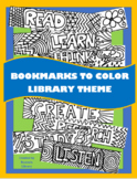 Bookmarks to Color: Library Theme