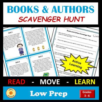 Preview of Read Across America Activity Books and Authors Scavenger Hunt with Easel Option